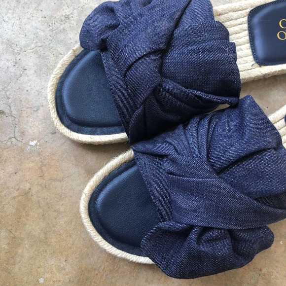 FRANCO SARTO Pandora Espadrille Casual Slides Knotted Denim - Picture 3 of 5